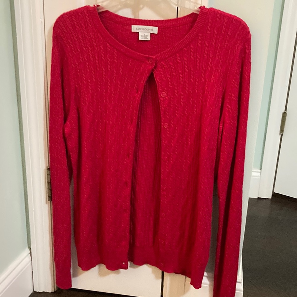Red Liz Claiborne cardigan